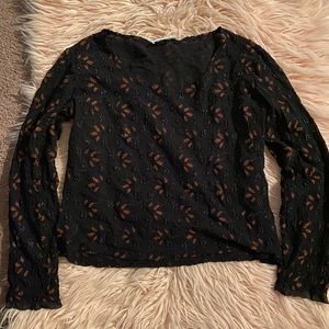 Hanky Panky Ltd. Black and brown long sleeve top